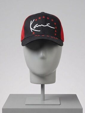 Vintage Karl Kani Two-Tone Snapback Hat - Black/Red - Since 89 - Rare Streetwear